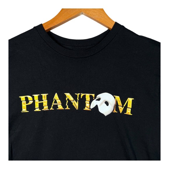 Phantom Of The Opera Black Yellow T Shirt Broadway Theater Women's sz Medium M - Picture 3 of 4